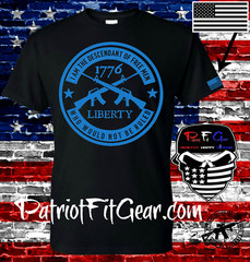 t-shirt,I am the descendant of free men,who would not be ruled,1776,Molon Labe
