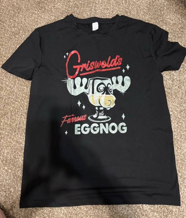Griswold’s Famous Eggnog XL Black Christmas T-shirt