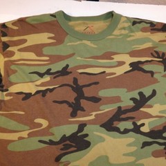 ROTHCO CAMO CAMOUFLAGE LONG SLEEVE TACTICAL TEE T SHIRT Mens L Green