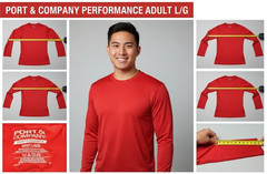 Port & Company Mens Polyester T Shirt Long Sleeve Performance T-Shirt