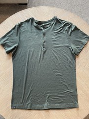 Pistol Lake Men’s Short Sleeve Henley Dark Green Size XL