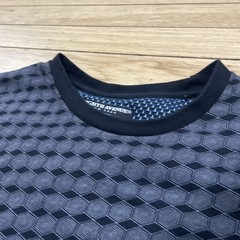 Eighth Avenue Geometric T Shirt Men M Gray Black Art Deco Cube Hexagon Diamond