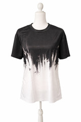 Unisex T-Shirt with Graphic Design of Hands Transition from Black to White Sz M
