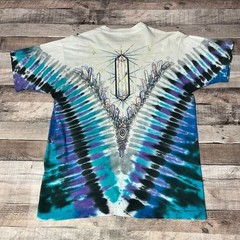 Crystal Shirt XL Tie Dye Vintage AOP Liquid Blue Gemstone Rainbow Test Print