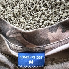 Lonely Ghost Dutch Bros Camo Graphic Logo Crew Neck Short Sleeve Tee Gray/Blue M