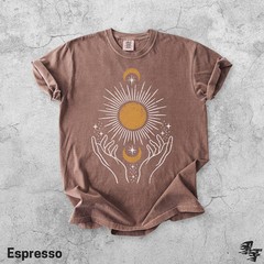Celestial Sun Moon Mystical Comfort Tee Cosmic Galaxy Gift