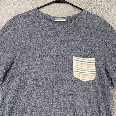 Marine Layer Shirt Mens Medium Blue Re-Spun Stripe Pocket Tee Soft Lightweight