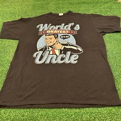 World Okayest Uncle Shirt Mens Extra Large Black Short Sleeve Graphic Tee Funny