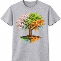 Tree Four Seasons T Shirt Colorful Spring Summer Fall Winter Graphic Tee
