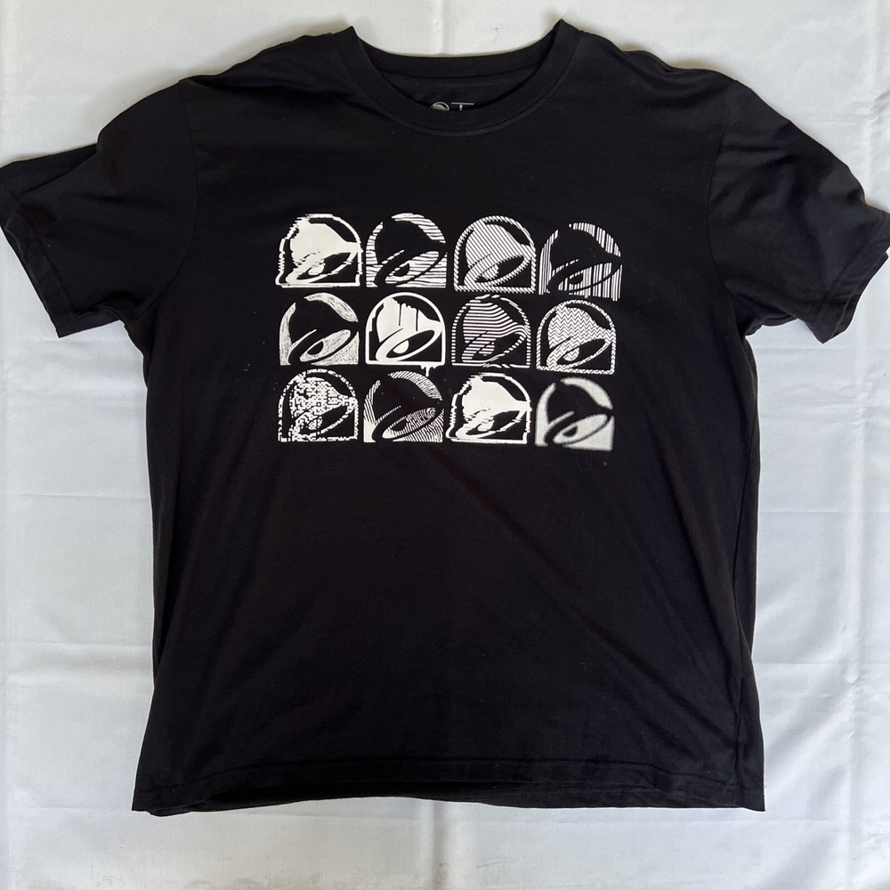 TACO BELL Work T Shirt Large Black Mexican Pizza Burrito Chalupa Employee 1308