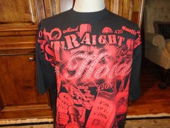Black Straight Out of the HOOD Ghetto Heavy Cotton T Shirt Adult 2XL Big & Tall