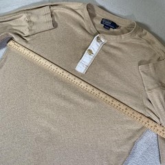 Vintage Polo Ralph Lauren Shirt Mens XL Beige Long Sleeve Henley Cotton Knit