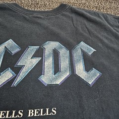 Vintage 1990s AC/DC Back in Black Band T-shirt Size XL Double Sided Graphics