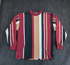 Vintage Knights of Round Table Shirt Mens Medium Multicolor Striped Long Sleeve