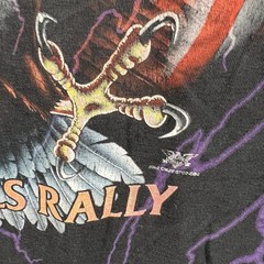 Vintage Sturgis Shirt Mens Large Black Purple Lightning Wolf Biker Rally AOP