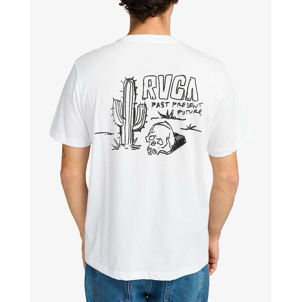 RVCA Men’s Death Valley T-Shirt Short Sleeves Regular Fit In White Size XL
