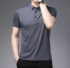 2024 Men’s New Solid Color Business Casual POLO Shirt Summer Fashion Casual Shor