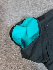 Vtg 90s Fruit of the Loom RMS Band Double Collar & Sleeve Black Teal Sz L