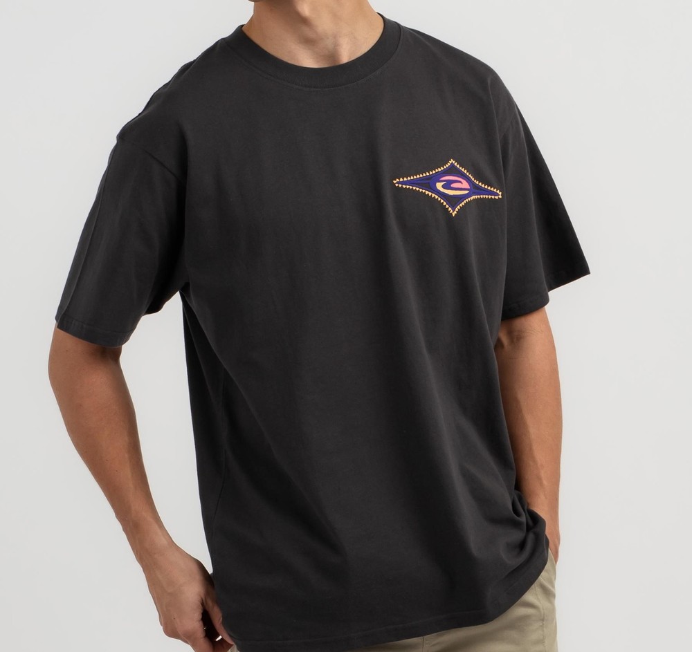 RIP CURL MAX ENERGY Men’s S/S T-Shirt – Washed Black – Medium – NWT