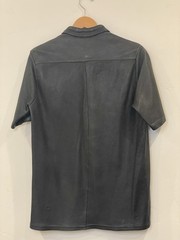 Henry Duarte Black Leather Short Sleeve Shirt 2000s Rare Collectible Rock LA