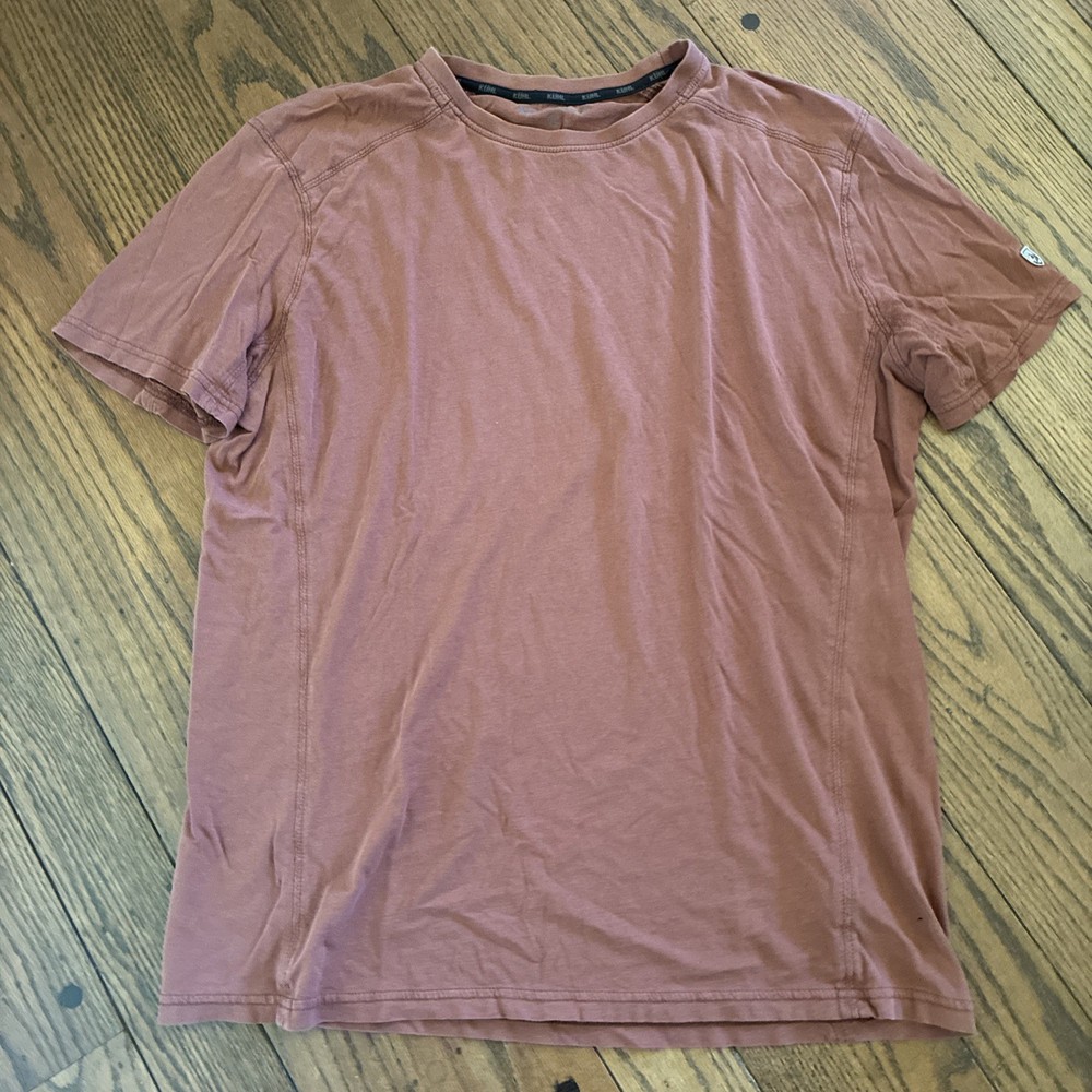 Kuhl Touch Mens Tee Shirt XL Orange Short Sleeve Logo Organic Cotton Outdoor