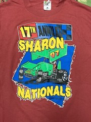 Vintage dirt racing shirt track race 1997 Sharon nationals Jim cooper NOS large