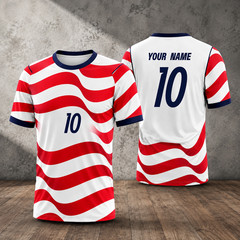 Personalized USA Soccer Jersey Custom Name Number Football Shirt Unisex S-5XL