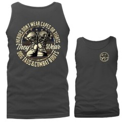 Heros Don’t Wear Capes or Tights Veteran Military Patriotic US Flag Tank Top