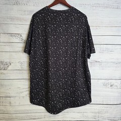 BYLT Shirt Mens XXL Black Whire Dots Drop Cut Performance Tee Athletic Modern