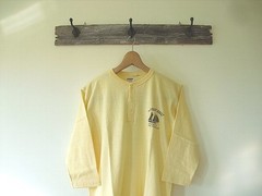 Henry Neck T-shirt 3/4 Sleeve Double Works American Cotton Japan