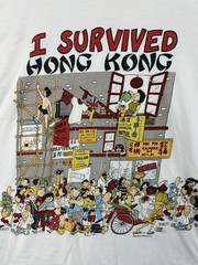VTG 80s 90s I Survived Hong Kong Souvenir Tourist T-Shirt Medium Dim Sum Shirts