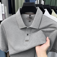 100% pure cotton short sleeve polo shirt high-quality brand solid color business