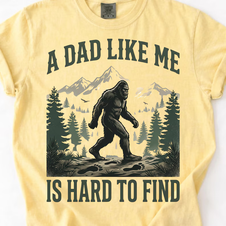 Funny Bigfoot Dad Gidan Tee Sasquatch Father Gift