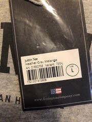LEXINGTON Clothing Co Justin Tee Shirt Heather Gray Melange Mens S/S Size L