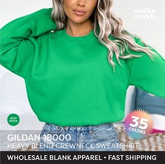 🔥Gildan Heavy Blend Sweatshirt Plain Crewneck Long Sleeve Blank Sweatshirt G180