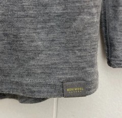 Meriwool Layers 250G Grey Merino Wool Base Layer Long Sleeve Shirt Grey Mens M