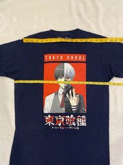 Tokyo Ghoul Crunchy Roll Graphic Print Navy Blue Red T Shirt Mens Size M (38/40)