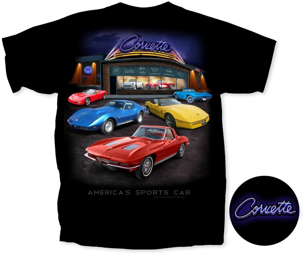 Joe Blow T’s Chevy Corvette Showroom T-Shirt America’s Sports Car C1 C2 C3 C4 C5