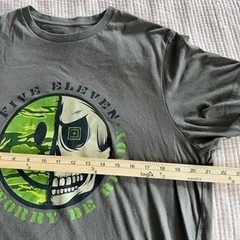 5.11 Tactical Mens Gray Graphic T-Shirt Skull Smiley Face Don’t Worry Be Ready L