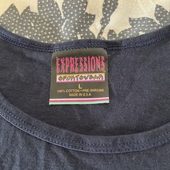 MINT Vtg 90s Expressions Blank Tank Top Navy L USA Single Stitch Paper Tag