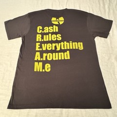 Wu-Tang Clan C.R.E.A.M Cash Rules everything Olive Green Logo T-Shirt Sz Medium