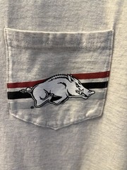 Champion Arkansas Razorbacks Gray Pocket T-Shirt, Men’s Size L