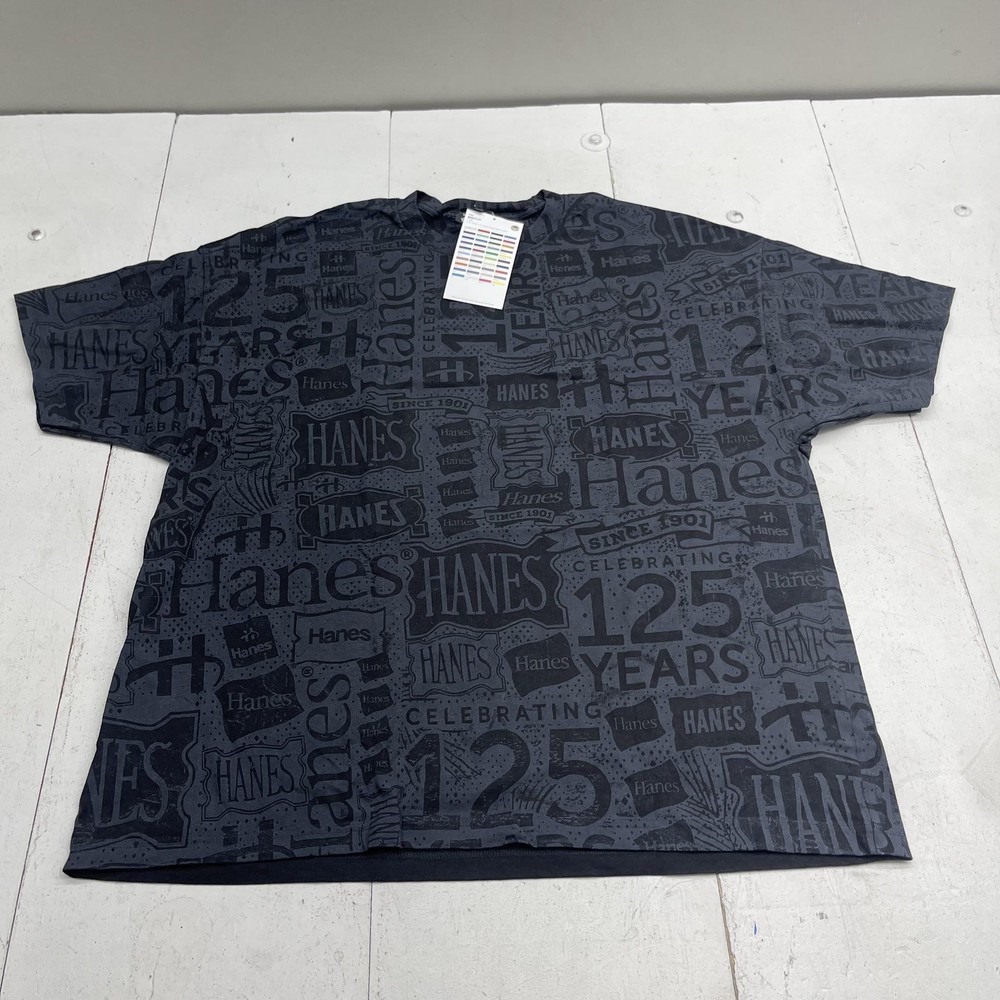 Hanes Shirt Mens 3XL Gray 125 Years Anniversary Graphic Tee Beefy-T 5180 Allover