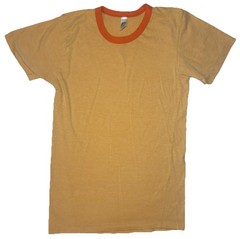 Lot Of 2 American Apparel Ringer Neck T Shirt Single Stitch Adult Small Slim Fit