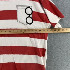 Where’s Waldo Mens T Shirt Large Striped Short Sleeve Cotton Camisa Casual