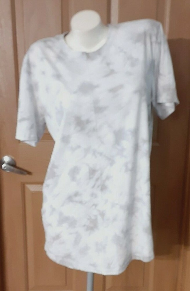 George Tie-Dyed Silver Short Sleeve Tee Shirt Asymmetric Hem Men’s Size M(38-40)