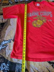 USMC Shirt Mens Large Bayside Made USA Military Marines T-Shirt Tee