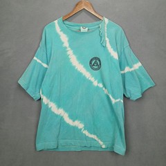 Vintage Thrashed Hypercolor T Shirt Mens Large Turquoise Tye Dye Logo Round Neck