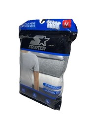 New Starter Men 4 Pack Crew Neck Cotton Essential Shirts Sizes S, M, L, XL
