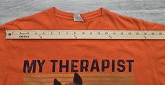 My Therapist Eats Hay Horse Graphic T-Shirt XL Orange Funny Equestrian 100% Cott